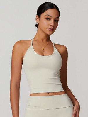 Women's Yoga Suit – High Elasticity Sports Camisole with Built-in Cups