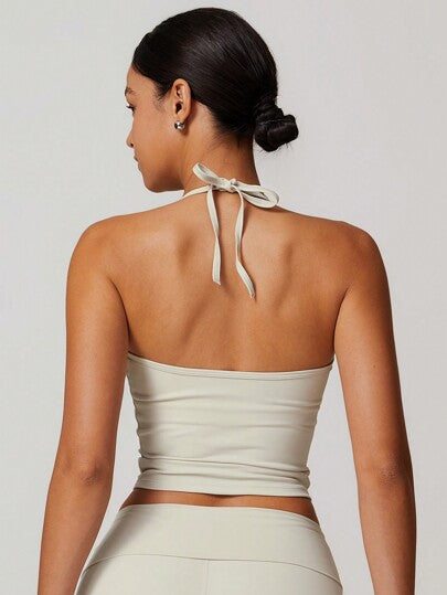 Women's Yoga Suit – High Elasticity Sports Camisole with Built-in Cups