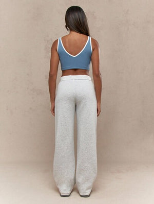 Folded Waistband Flare Sweatpants | Drawstring & Comfy Fit
