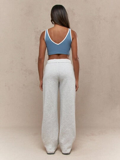 Folded Waistband Flare Sweatpants | Drawstring & Comfy Fit