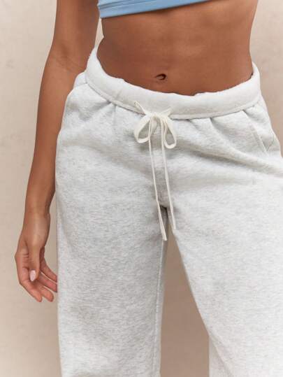 Folded Waistband Flare Sweatpants | Drawstring & Comfy Fit