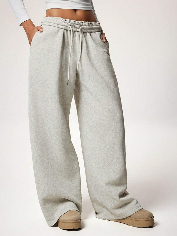 Stay Cozy and Stylish with Thick Warm Low-Rise Wide-Leg Sweatpants