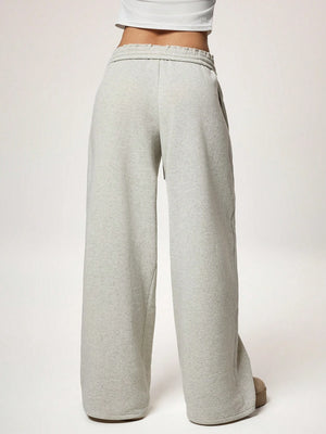 Stay Cozy and Stylish with Thick Warm Low-Rise Wide-Leg Sweatpants