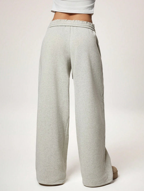 Stay Cozy and Stylish with Thick Warm Low-Rise Wide-Leg Sweatpants