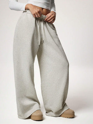 Stay Cozy and Stylish with Thick Warm Low-Rise Wide-Leg Sweatpants