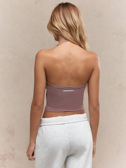 Baseball Summer Sleeveless Solid Color Minimalist Cropped Racerback Sport Tank Top