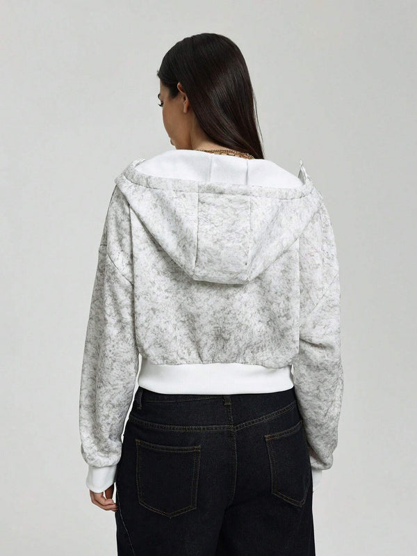 Trendy Women's Turtleneck Open-Front Hoodie – Cosy Fleece & Street Style