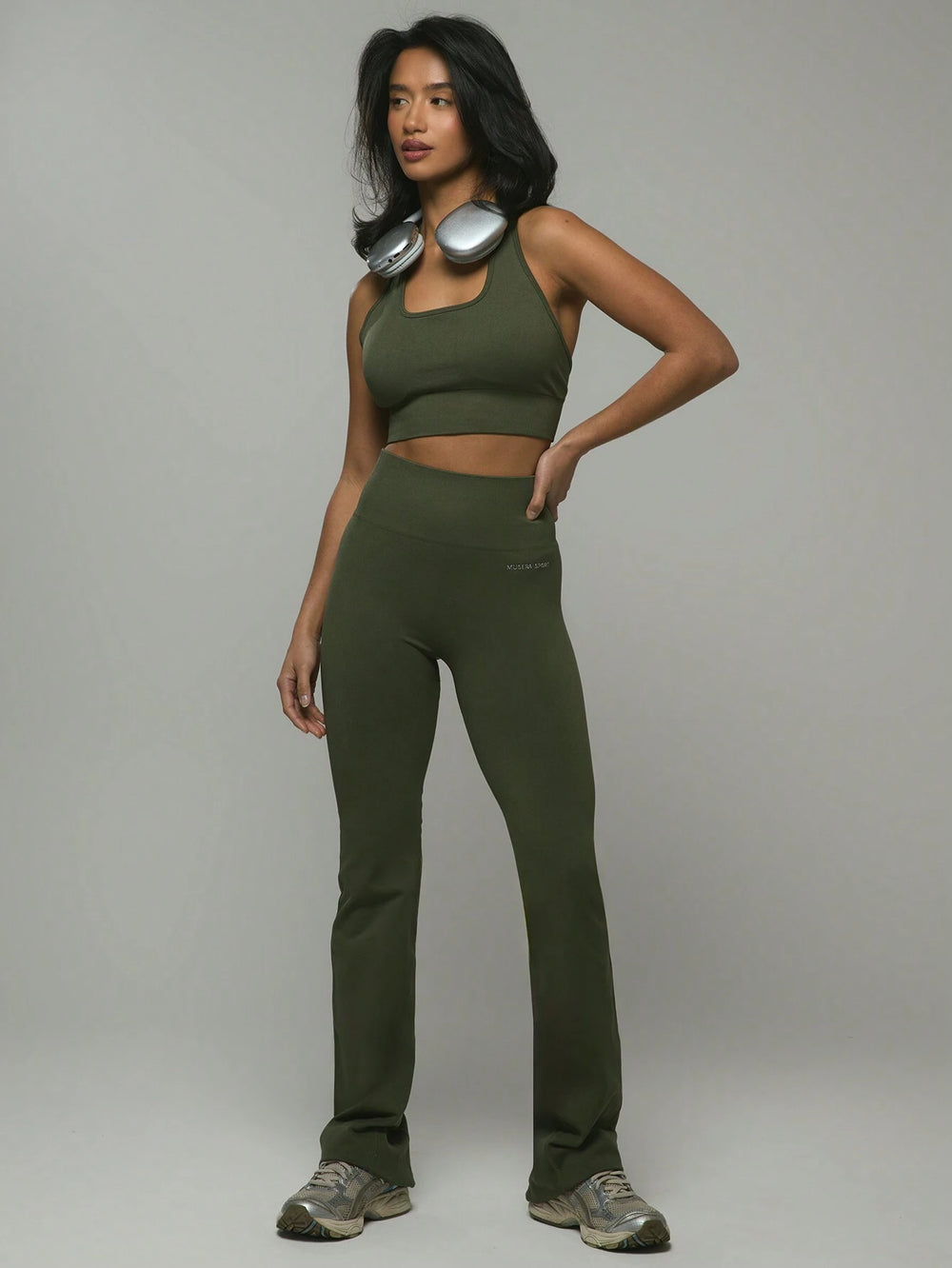 Flared High Waisted Slogan Leggings