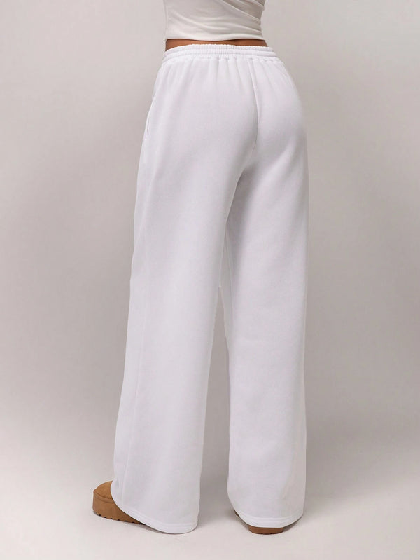 Stay Cozy and Stylish with Thick Warm Low-Rise Wide-Leg Sweatpants