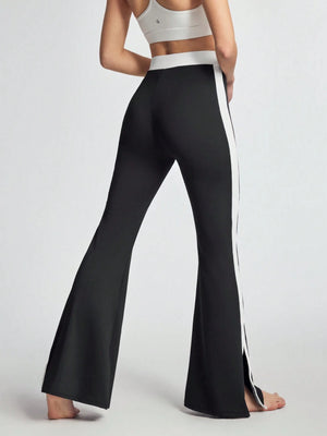 Flared Sports Leggings with Split Wide Leg