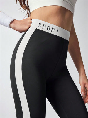 Flared Sports Leggings with Split Wide Leg